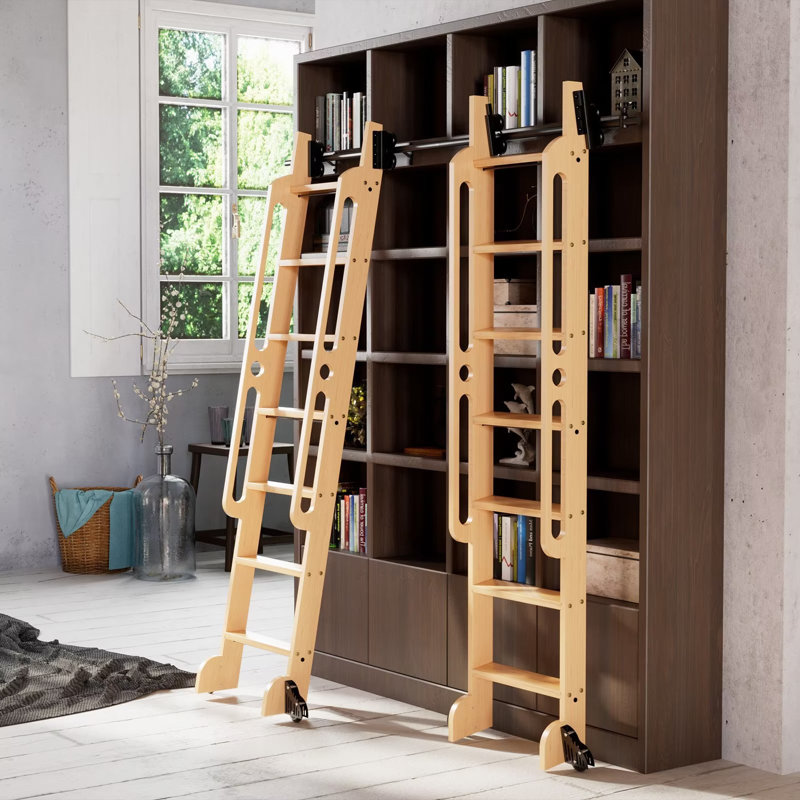 Natural  Buildings「The Ladder」 美麗装丁 WFX Utility™ Jurida 7.2' Wood Rolling Ladder | Wayfair